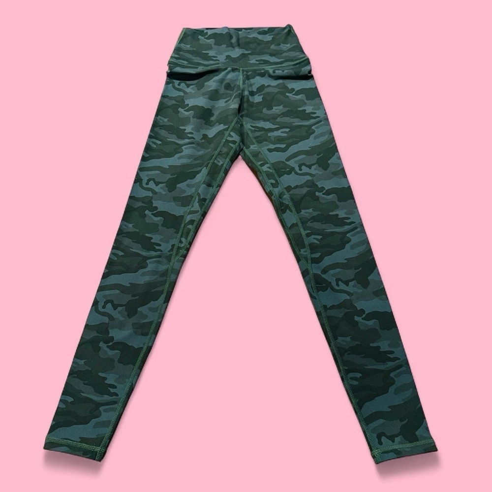 Colorfulkoala Green Brushed Camo Yoga Side Pockets Ankle Leggings XS